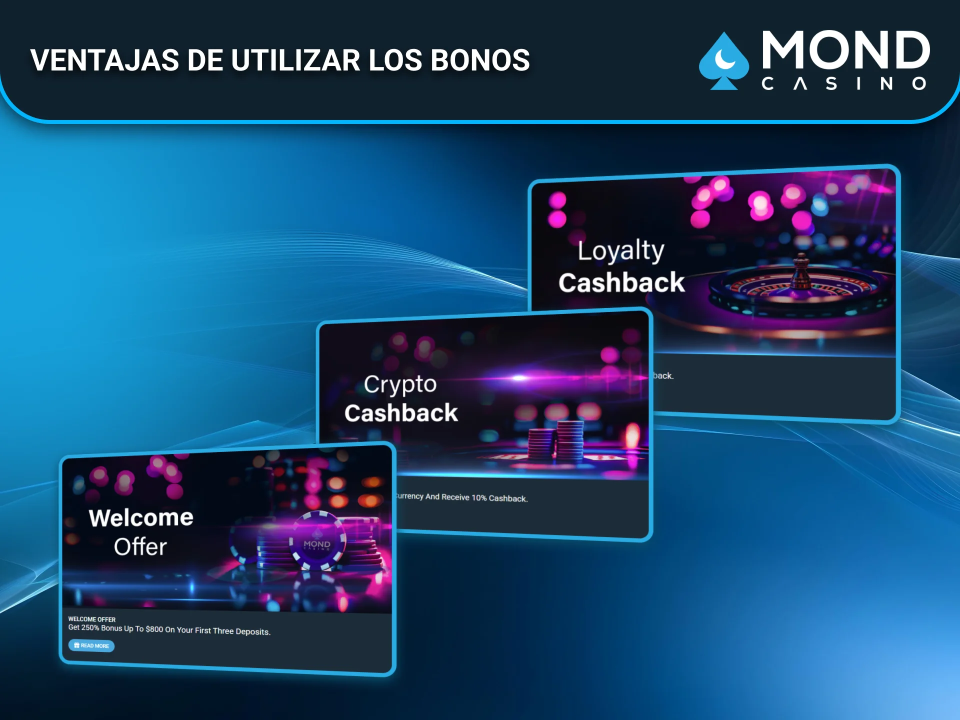 Conoce todas las ventajas de los bonos en Mond Casino España.