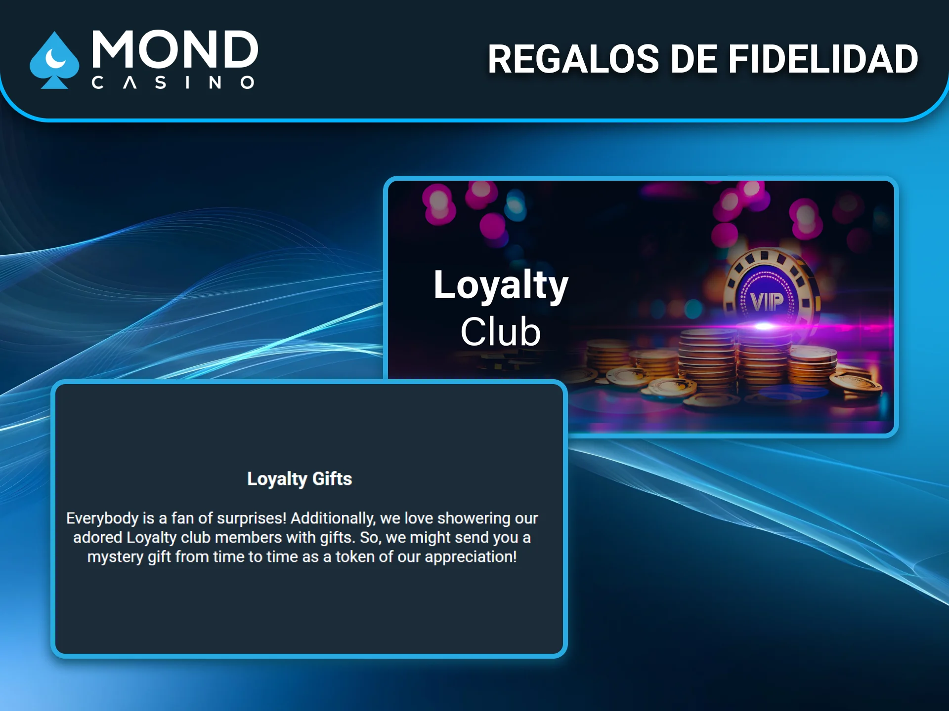 Regalos de fidelidad disponibles para clientes frecuentes en Mond Casino España.