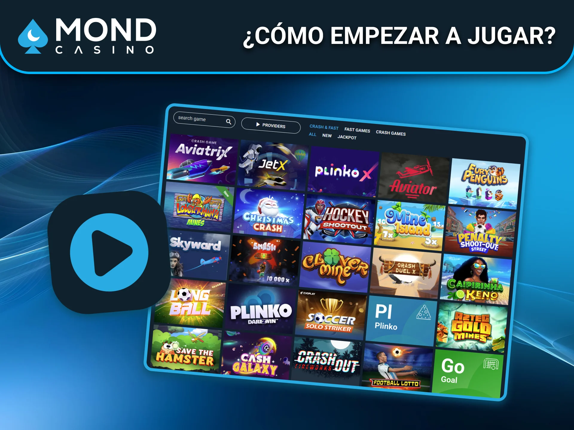 Los jugadores españoles aprenden fácilmente a jugar Crash y Fast en Mond Casino.
