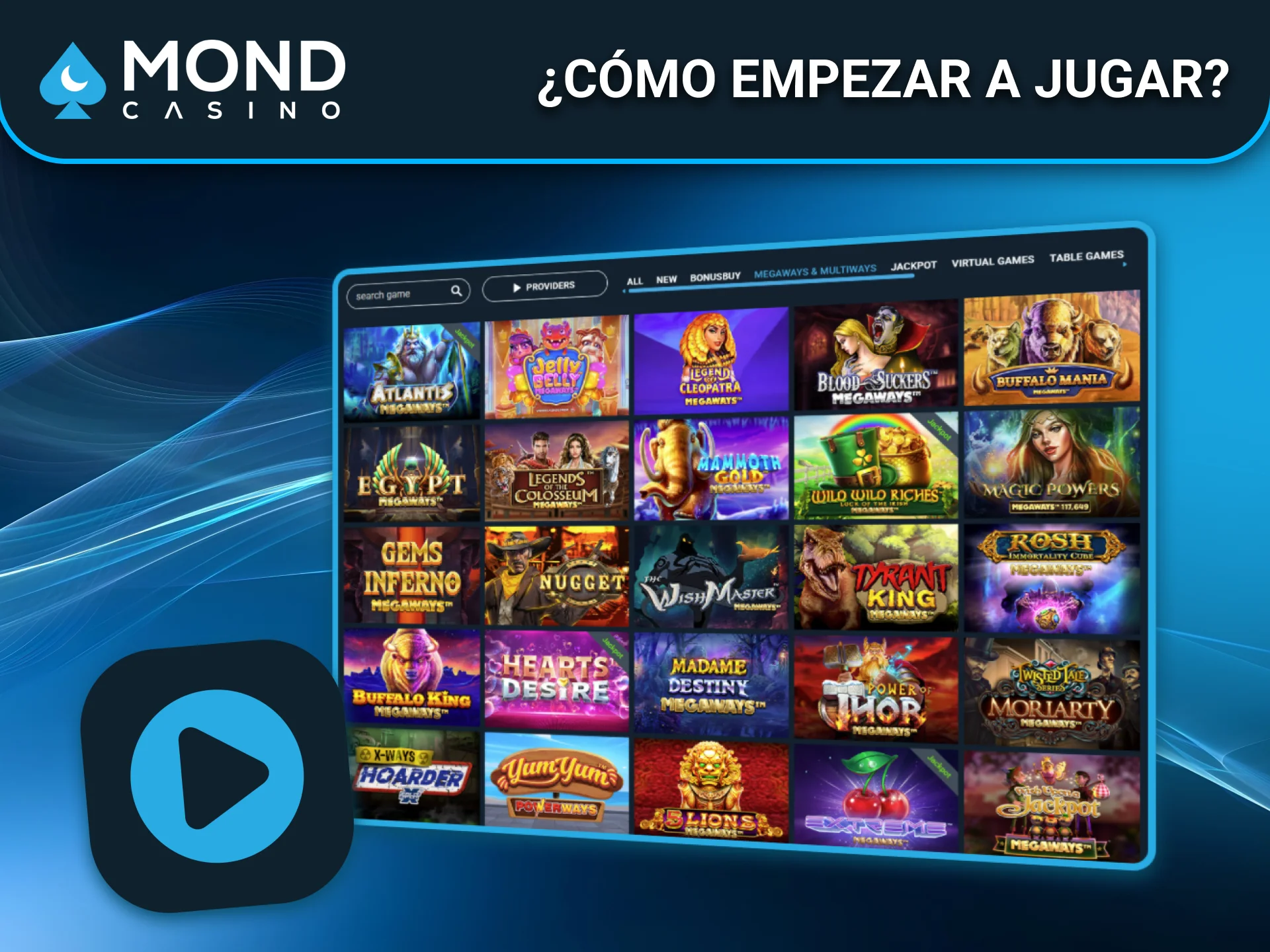 Los jugadores pueden jugar fácilmente Megaways y Multiways en Mond Casino.