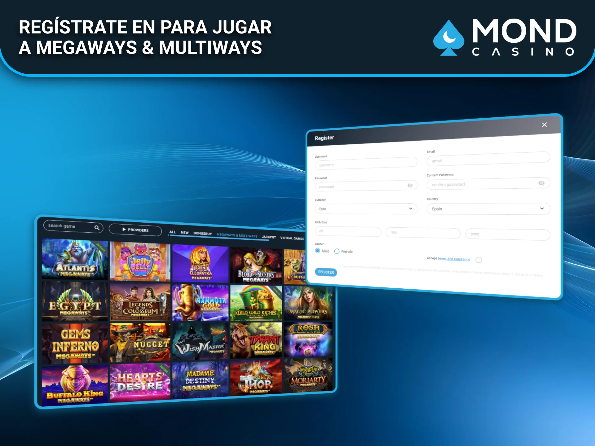 Regístrate en Mond Casino para disfrutar Megaways y Multiways en España.