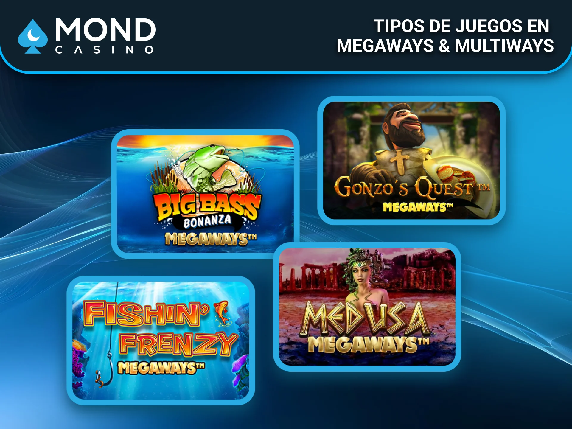 Explora diferentes tipos de juegos Megaways y Multiways en Mond Casino.
